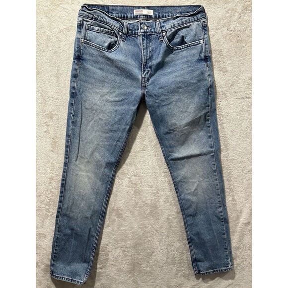Signature Levi Strauss Mens Size 34x32 Slim Blue Denim Straight Stretch - Picture 1 of 16